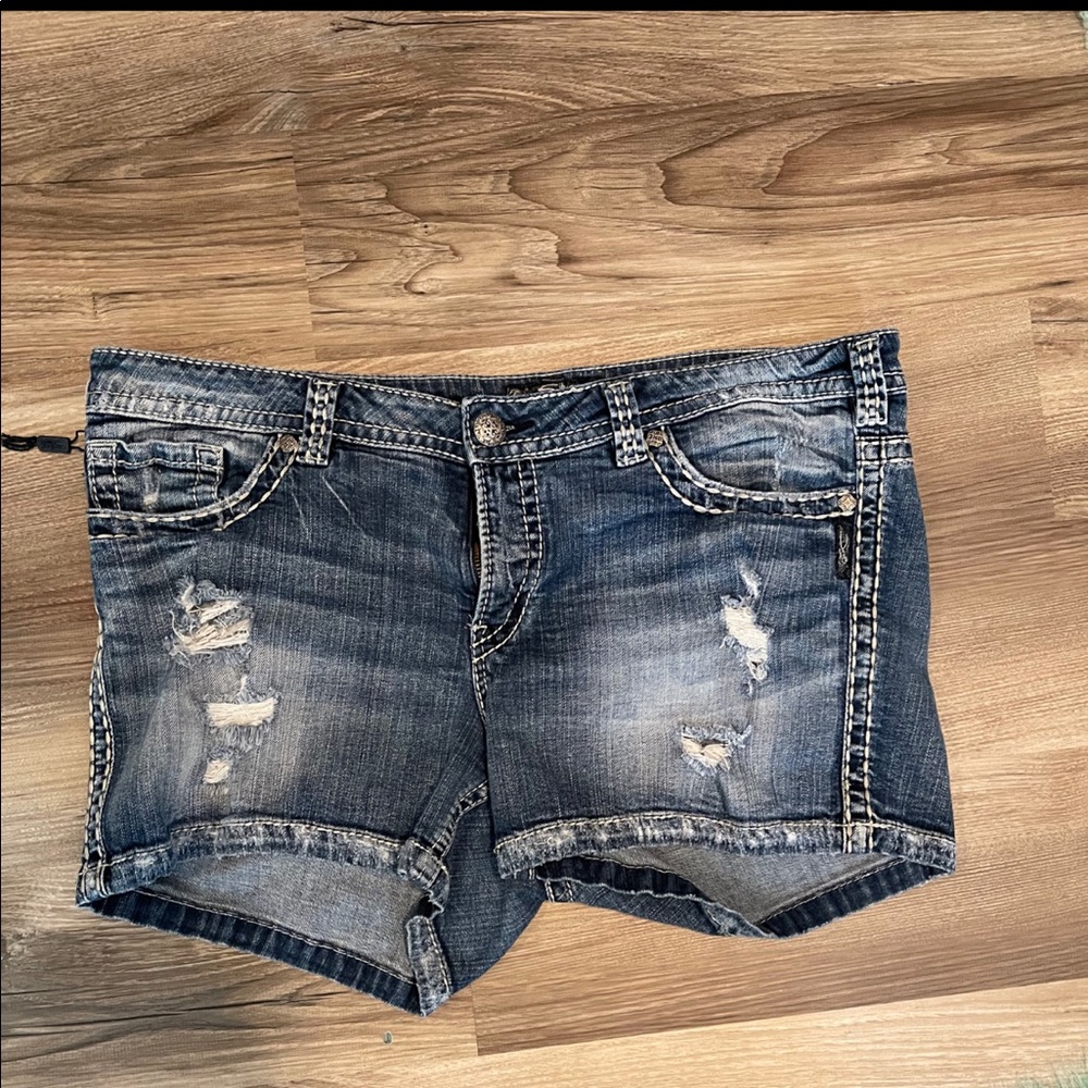 Size 18 Silver Jean Shorts